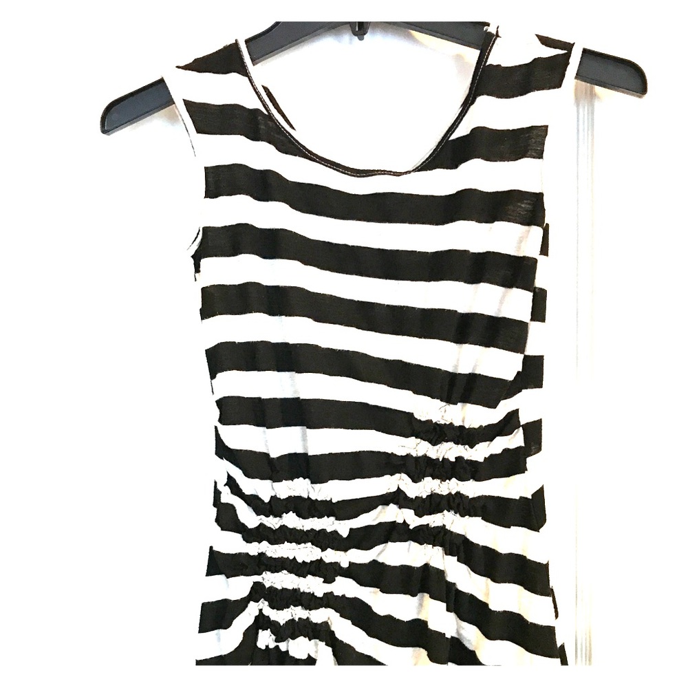 Black and Oatmeal Striped Tank Top